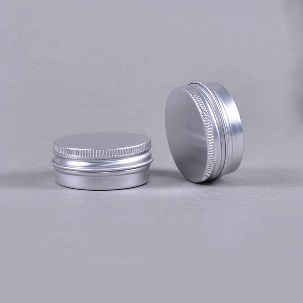 

0.35 Ounce Aluminum Tin Jar Refillable Containers 10ml Metal Screw Lid Round Bottle Cans for Cosmetic Lip Balm Cream 100Pcs