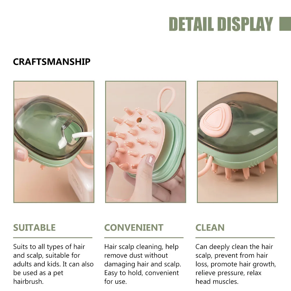 

Силиконовая щетка для чистки кожи головы, щетка для шампуня для волос для детей и взрослых, массажная расческа для головы с домашними животными, глубокая очистка, расслабляющий рост