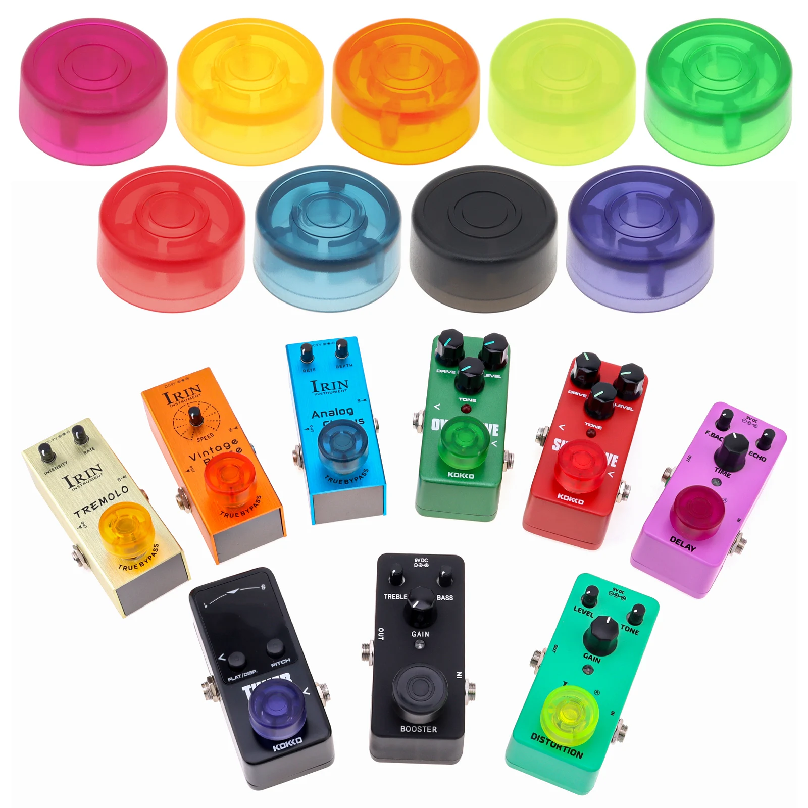 1pc Guitar Effect Pedal Foot Switch Protection Cap Plastic Lightweight Colorful Pedal Footswitch Topper Knob Foot Nail Cap