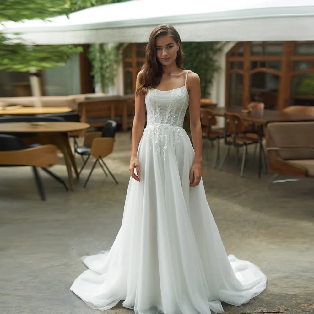

2025 Sweetheart Collar Lace Printing Women Wedding Dresses Sexy A-Line Bridal Gowns Mopping Length Vestidos De Novias Customized