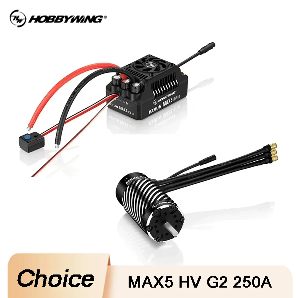 

Hobbywing EZRUN MAX5 HV G2 250A 6-12S Сенсорный бесщеточный ESC с 56118SD 650KV/800KV/ 1100KV Бесщеточный двигатель для 1/5 грузовика/автомобиля