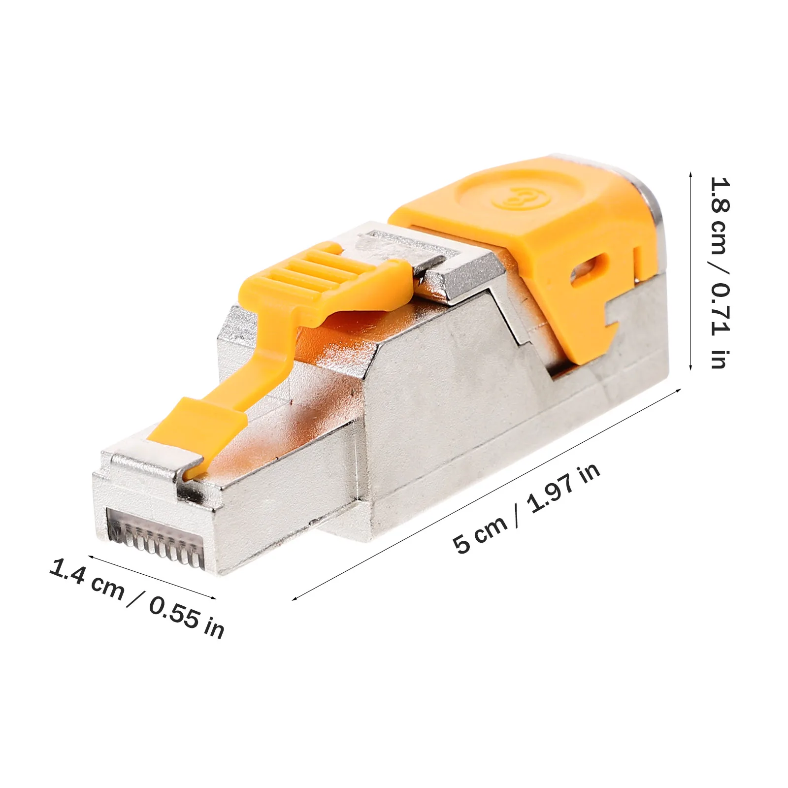

Pass Through Connector Shielded Cat7 Ethernet Plug Fit For Router Laptop -Resistant Metal Modular Plug