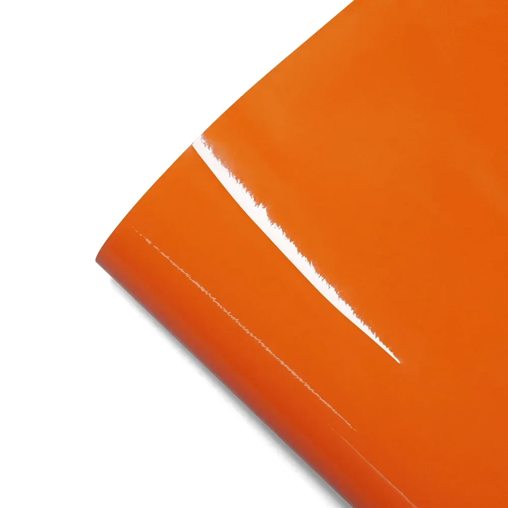 Car Wrap Stickers Bright Orange Glossy Color Change Vinyl Film Bubble Free Sticker Car Accessories Exterior Interior Decoration