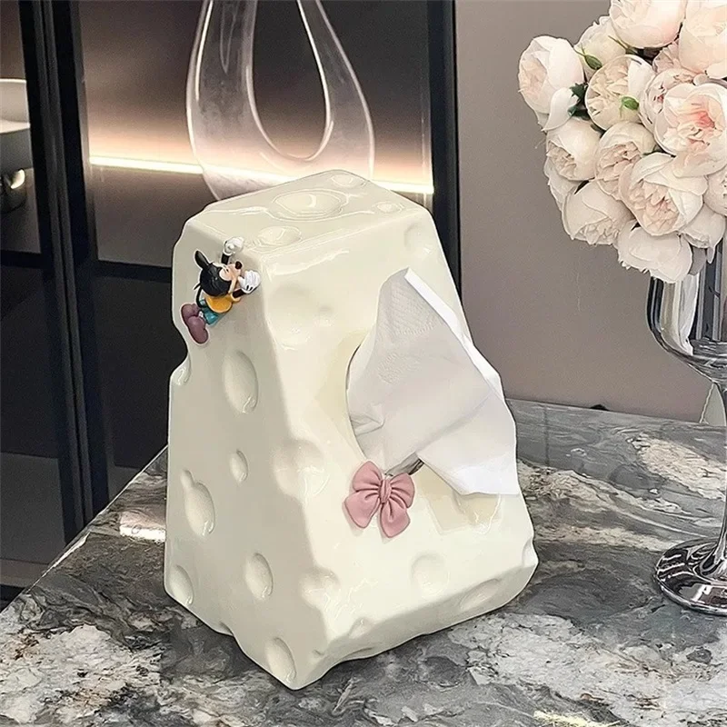 

Nordic Ceramic Tissue Box Vertical Cylindrical Shape Paper Tower Holder Home Drawer Boxes Living Room Tea Table Ornament