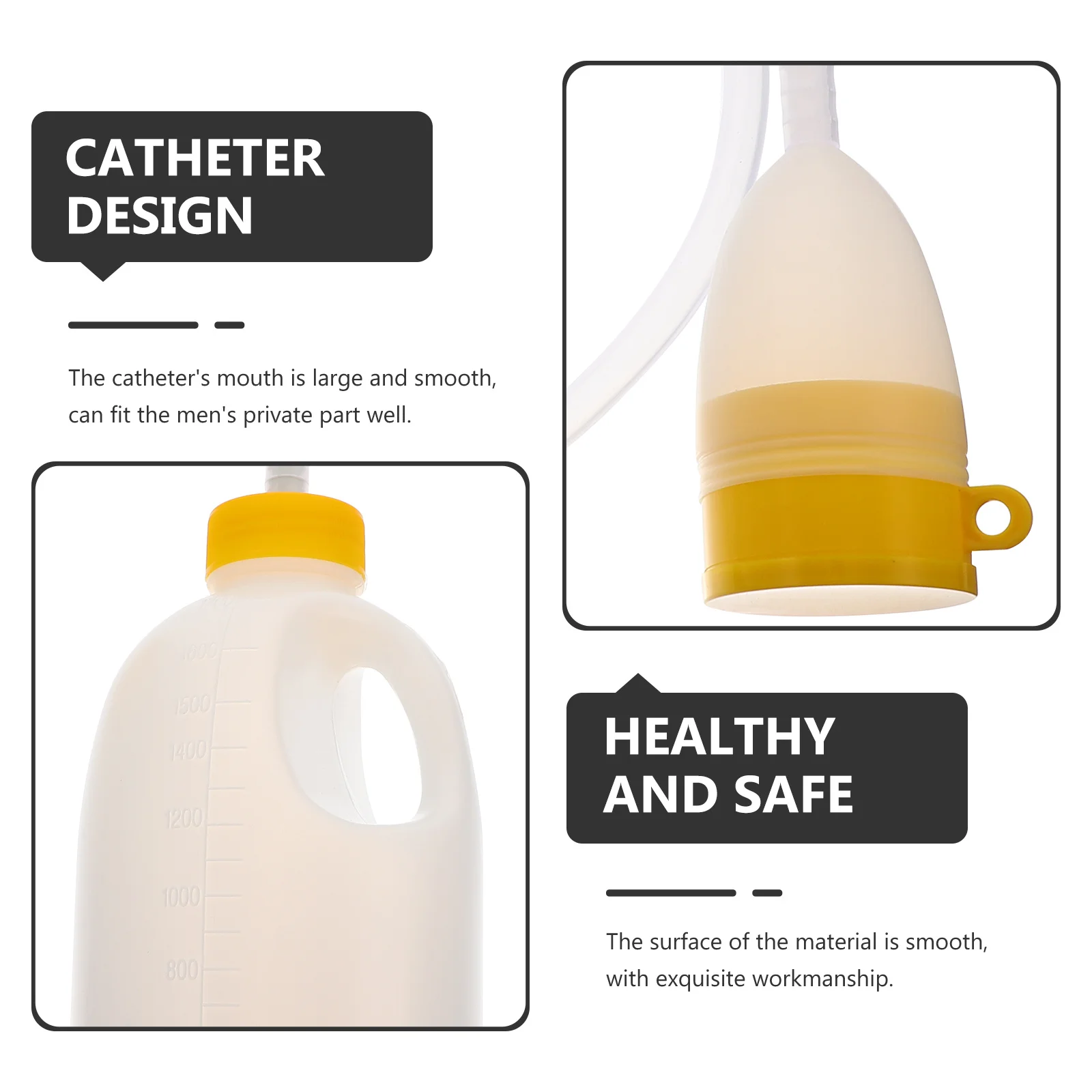 

Urinal Bottle Male Integrated with Catheter Large Capacity Portable Urinal Pot Suitable for Elderly Patients Bedridden Use