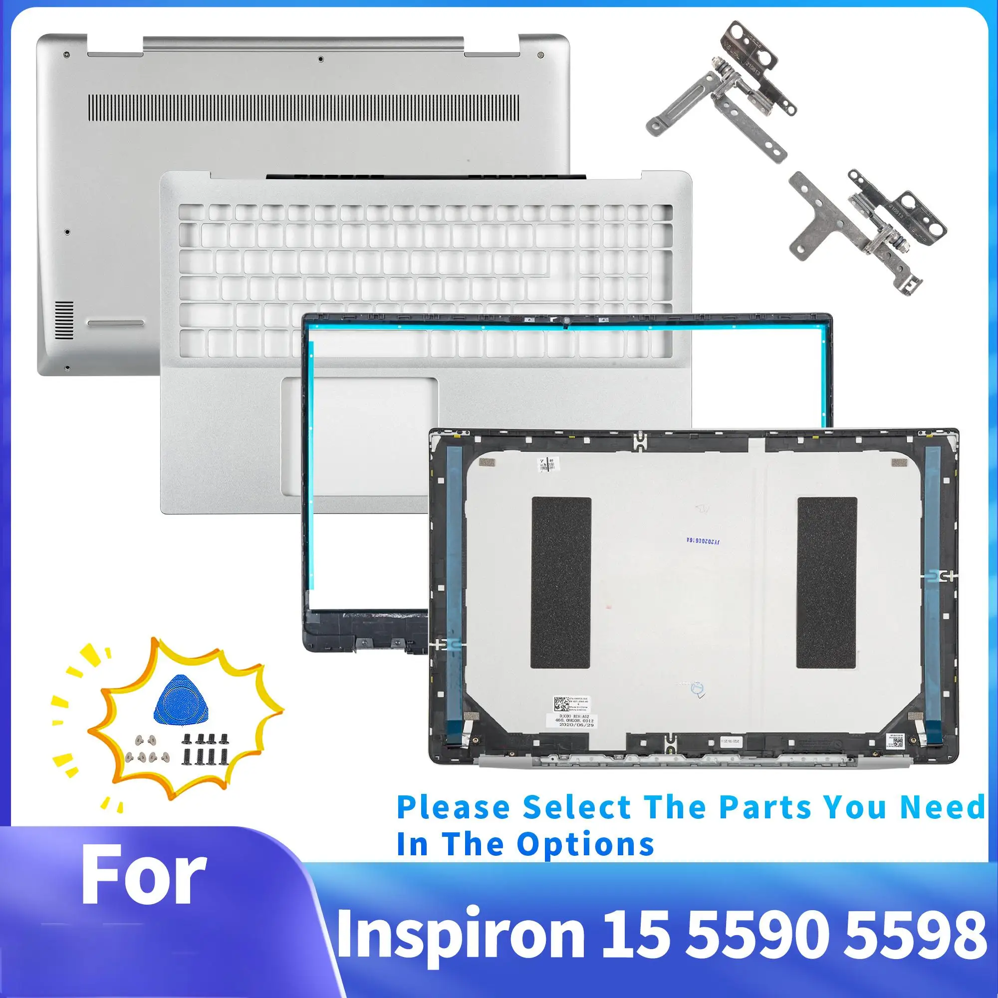 

Cover For Inspiron 15 5590 5598 P88F Back Cover 039T35 Bezel 0H8G80 Palmrest 0DV7T7 Bottom Case 0KHGWH Hinges Repair 15.6inch