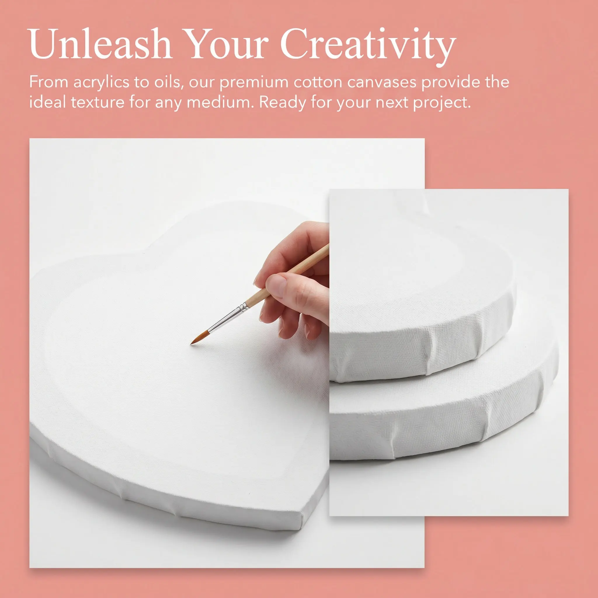 4Pcs Blank Canvas For Painting For Bedroom Wall Art Christmas Handmade Decoration Heart Shaped Frame Picture Framed