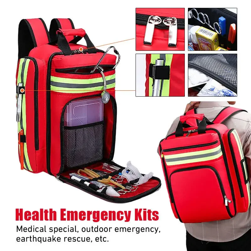 First Aid Medical Kits Emergency Rescue Backpacks Large Capacity Storage Outdoor Camping Survival Kits Heath Organizer