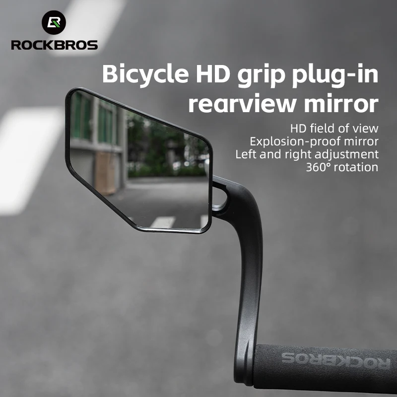 

ROCKBROS Bicycle Rear View Mirror Anti-scratch Handlebar Grip Rearview Mirror 360° Adjustable HD View Mirror Bike Accessories