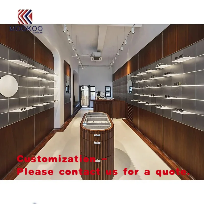 

custom.Wooden and Metal Eyewear Display Wall Cabinet Store Design Showcase Display Racks