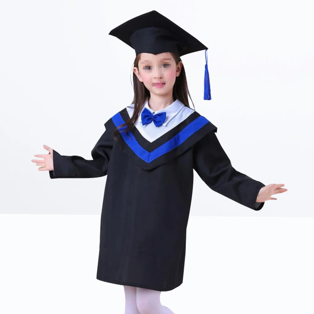 

Kids Graduation Gown and Tassel Set for Cosplay Photography Performance Kindergarten (Blue, Suitable Height 100cm)