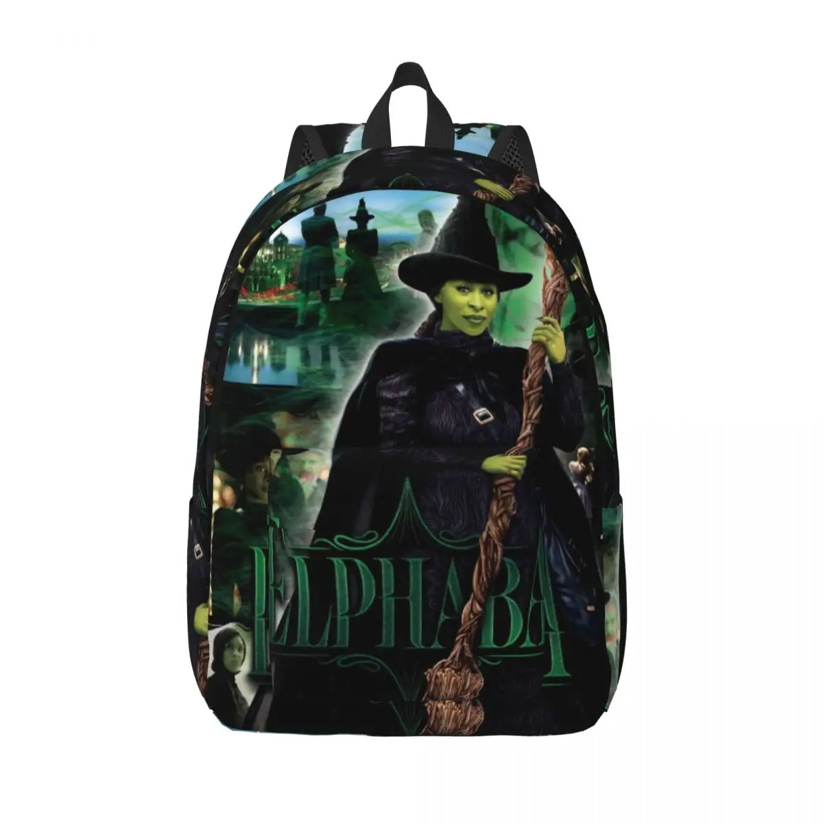 حقيبة ظهر Elphaba Wicked For Good حقيبة ظهر لطلاب المدارس الابتدائية والثانوية تتحدى الجاذبية حقيبة الكتب للمراهقين حقيبة نهارية مع جيب