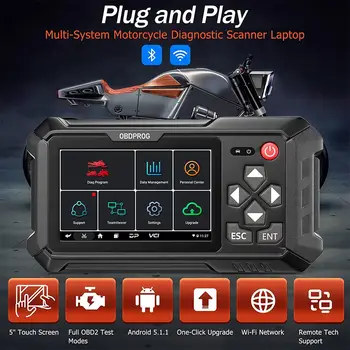 OBDPROG MOTO 100 全系統摩托車掃描器診斷 ECU 編碼 涵蓋 5000 多種摩托車型號 汽車摩托車分析 10 最佳銷售 診斷摩托車 - №5