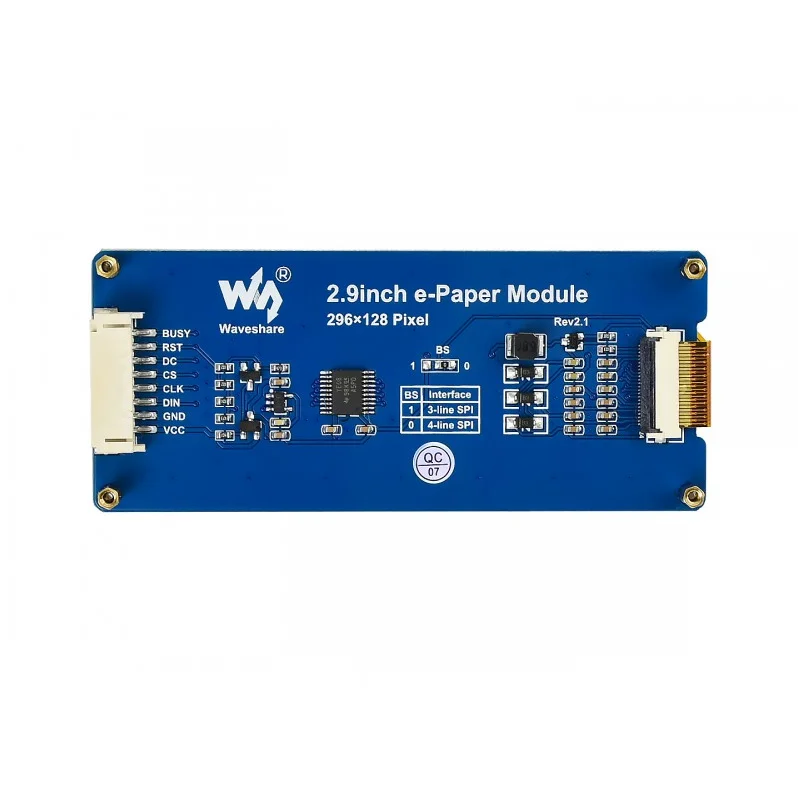 Waveshare-Módulo de pantalla de tinta electrónica de 2,9 pulgadas, papel electrónico de dos colores negro/blanco, Compatible con actualización parcial, Compatible con Raspberry