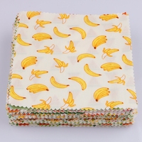 12Pcs/Set Fruit Series Printed Cotton Twill Fabric Patchwork,Square Shape Cloth Bundle For DIY Handmade Sewing&Quilting Material