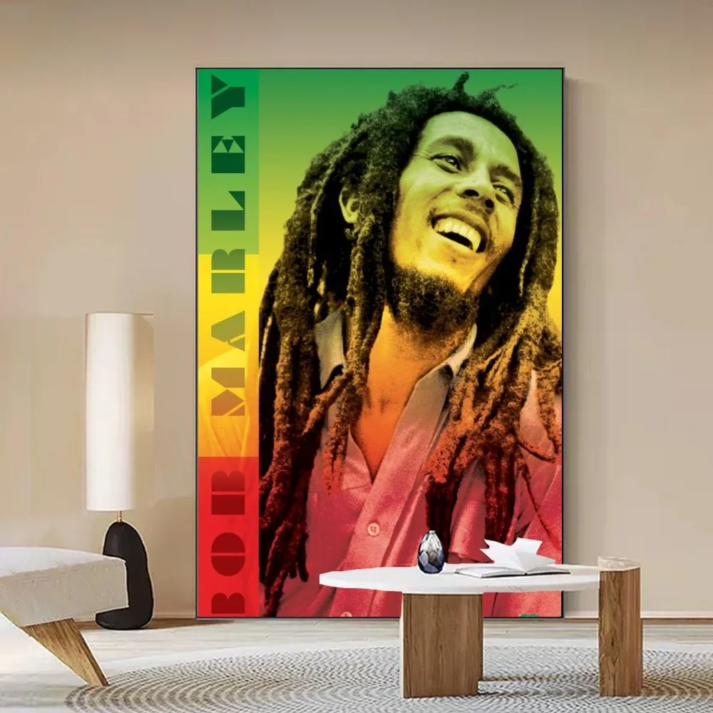 Bob Marley plakat Anime plakaty samoprzylepne białe naklejki DIY do pokoju Bar Cafe Kawaii wystrój pokoju