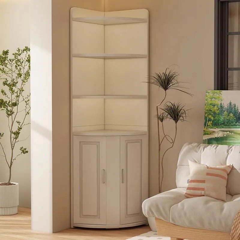Corner Cabinet Triangle Shelf Integrated Against the Wall Bedroom Corner Student Bookcase Storage Side