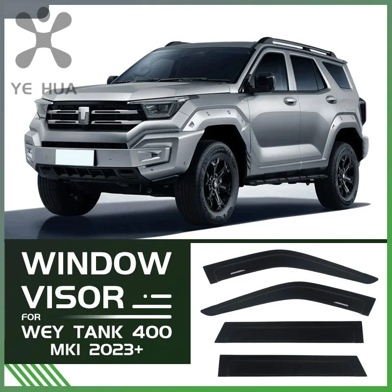 For Great Wall GWM Tank 400 2023+ Sun and Rain Window Rain Eyebrow Appearance Upgrade Special Off road Modification Accessories