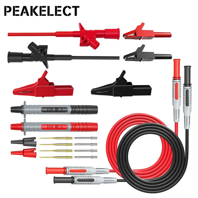 Peakelect P1600B Automotive Test Lead Kit Banana Plug Test Probe Kit Multimeter Probe Electronic Leads Kit