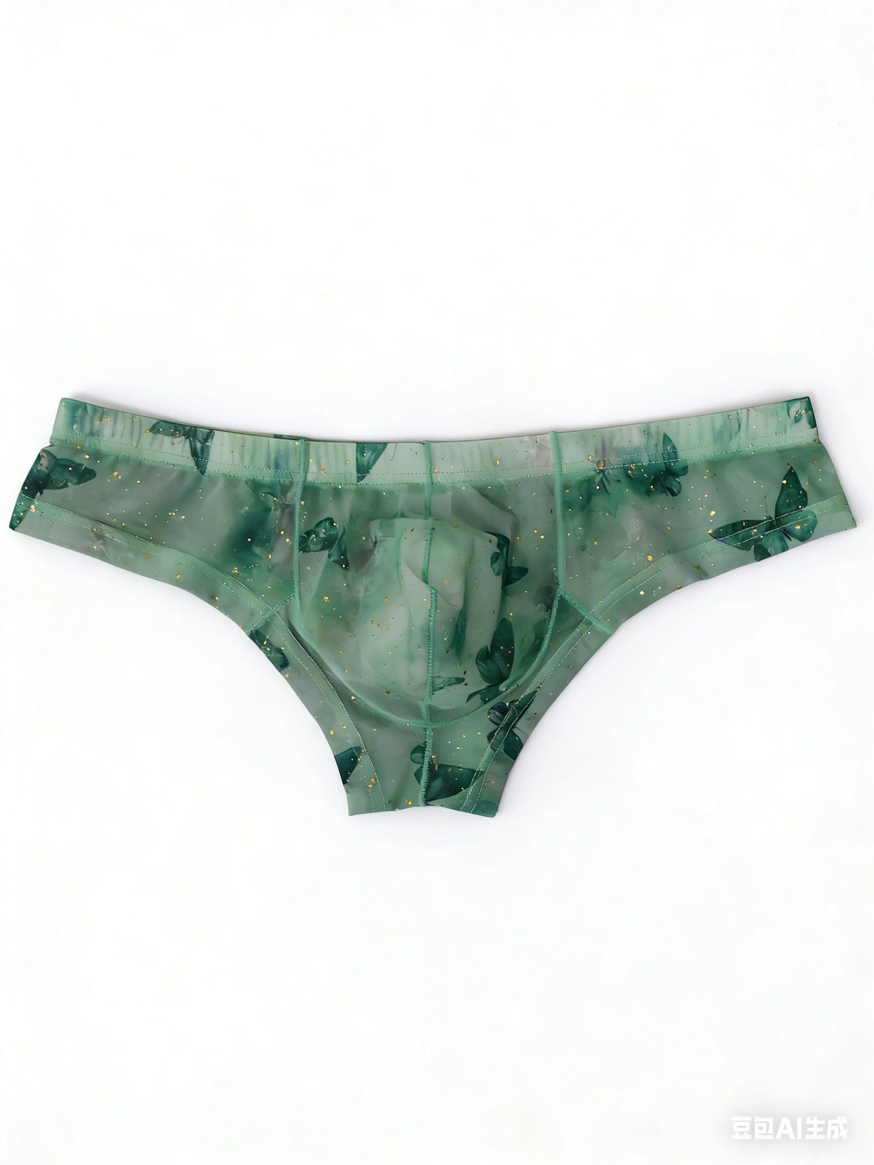 

Мужские мини-трусы с низкой посадкой из прозрачной сетки с золотым принтом бабочек, сексуальное дышащее прозрачное нижнее белье с U-образным вырезом, облегающие плавки