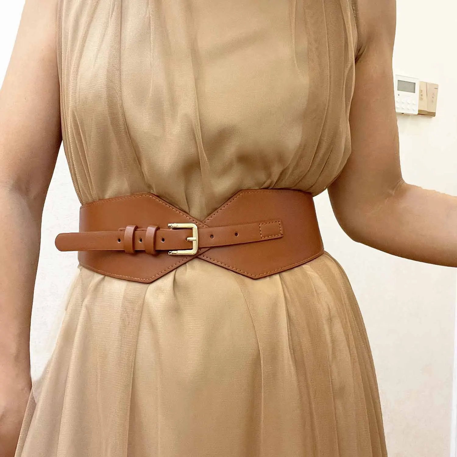 

Irregular fashion waist wrap women's decorative dress waist with suit coat tight wide belt