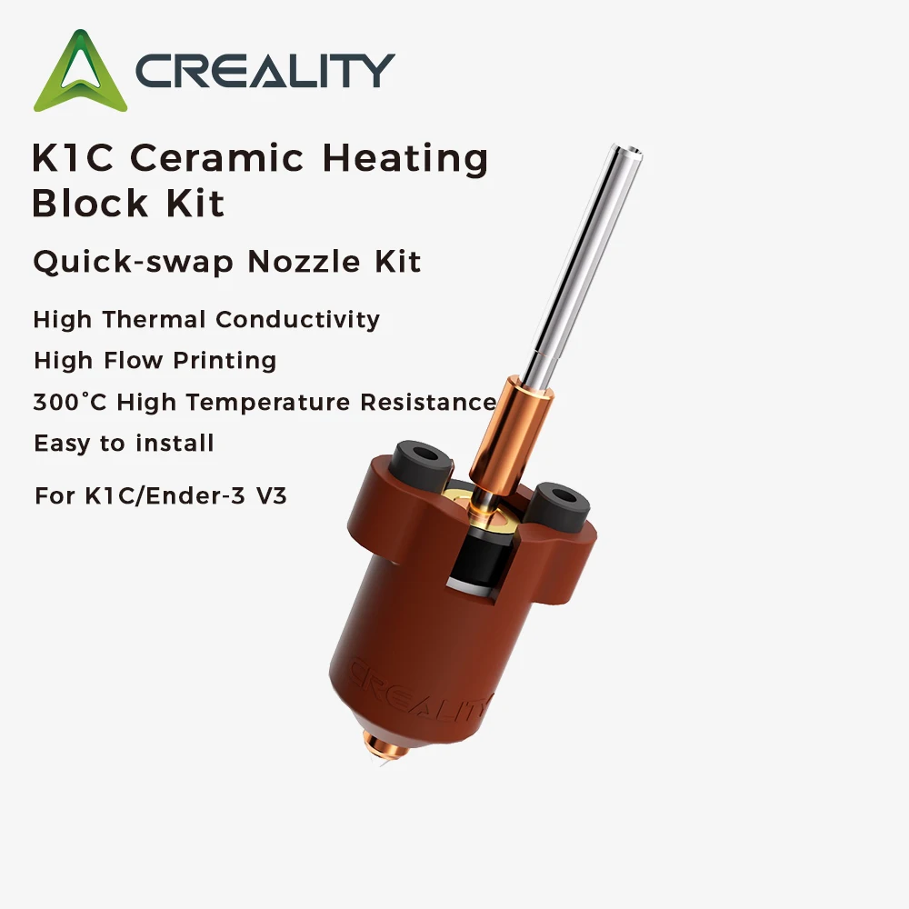 Creality K1C Ceramic Heating Block Kit Quick-swap Nozzle Kit 0.4mm Nozzle Heated Block Kit For Ender 3 V3 3D Printer