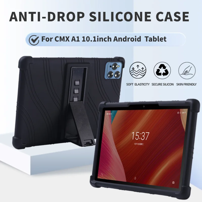 

For CMX A1 10.1inch Shockproof Cover Android 11 Tablet Kids Soft Silicon Stand Protective Shell