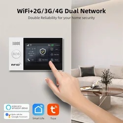 Tuya SmartLife APP Home Alarm 2G Wifi GSM Home Security System Smoke Detector Burglar Alarm With Motion Sensor