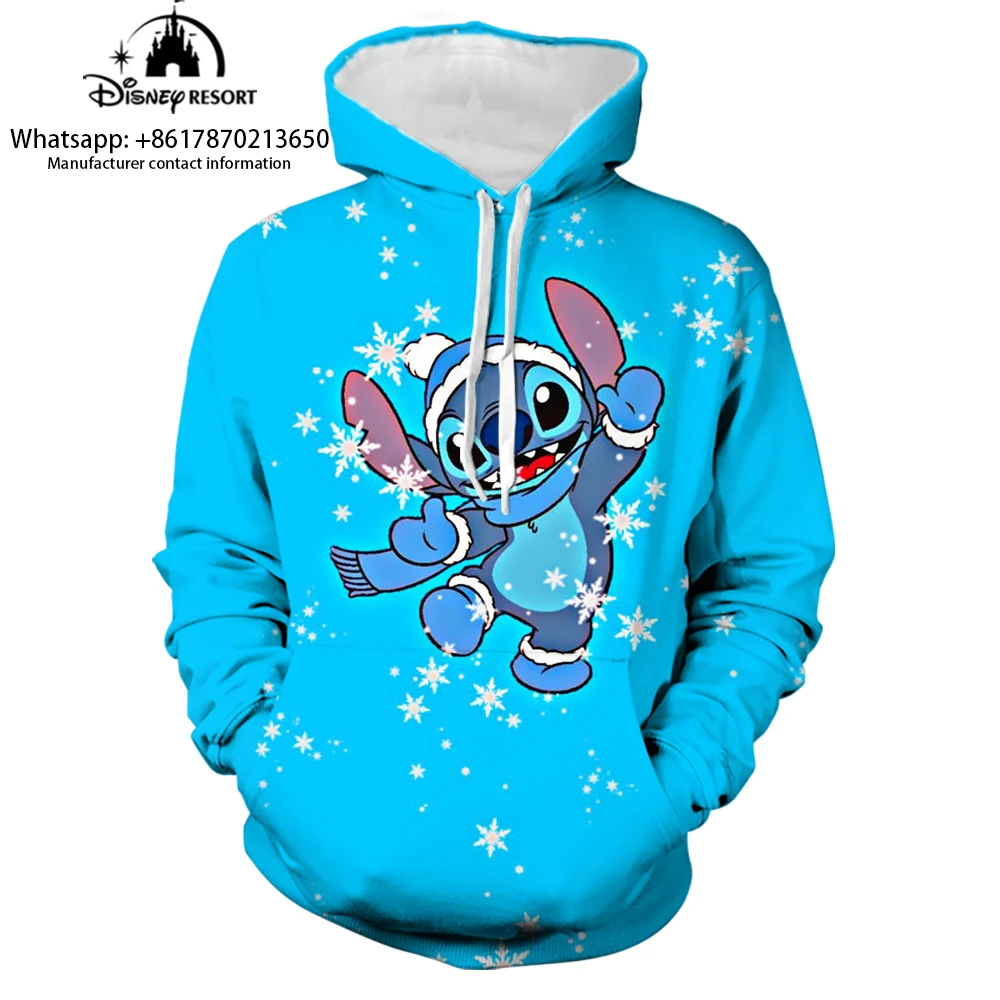 Sudadera con capucha de Lilo y Stitch para niño y mujer, suéter informal con estampado 3D, estilo callejero, y2k, Primavera, 2024