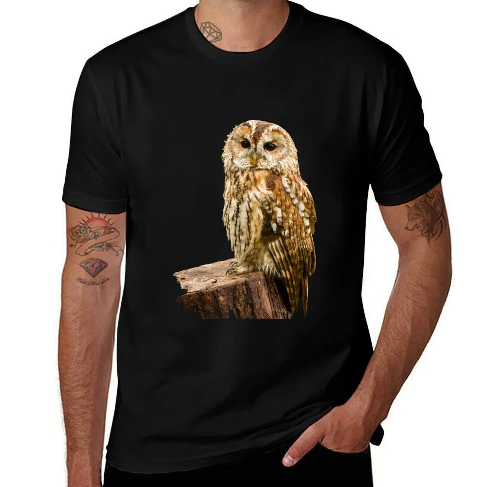 

Футболка Tawny Owl, хлопковые футболки, мужская футболка из 100% футболки, футболка с индивидуальным принтом
