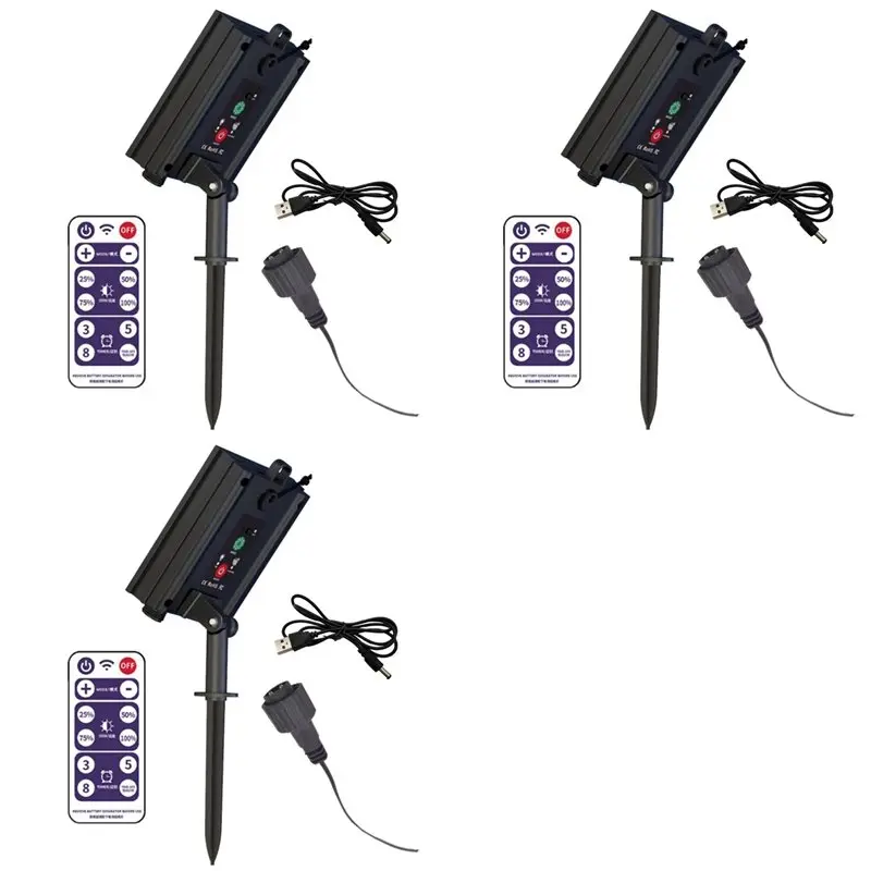 

【ORNAMENT】3X Solar Battery Box Kit Pack Powered Lithium Panel Light With Remote Control For Led String Strip Lamp 24V DIY