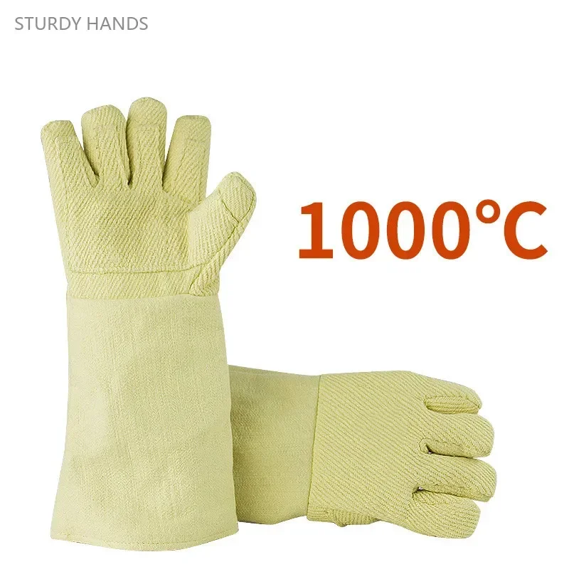 

1pair High Temperature Gloves 1000 °industrial Oven Gloves Fireproof, Thickened Thermal Insulation Protective Work