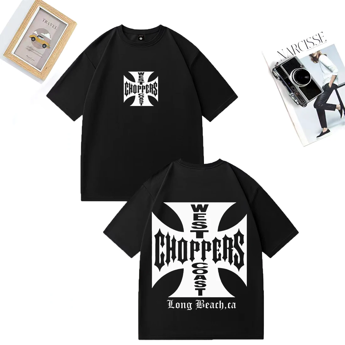 Chemise Paul Walker West Coast Choppers pour hommes et femmes, t-shirt vintage ample en coton à manches courtes, streetwear Hip Hop, t-shirts unisexes