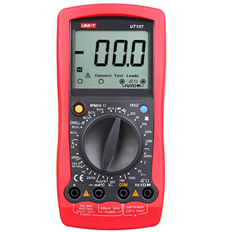 

UNI-T UT107 Low Price Handheld Automotive Multipurpose Meters Manual Range Multimeter Input Protection Tach Battery Tester