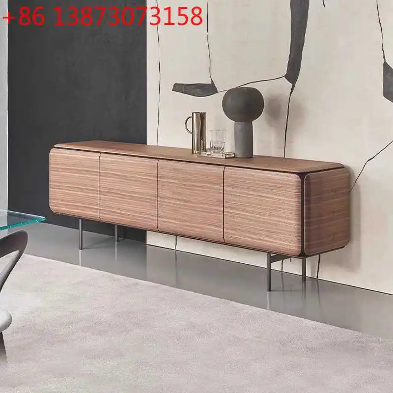 

Nordic Chinese style retro North American black walnut TV cabinet solid wood living room floor cabinet locker