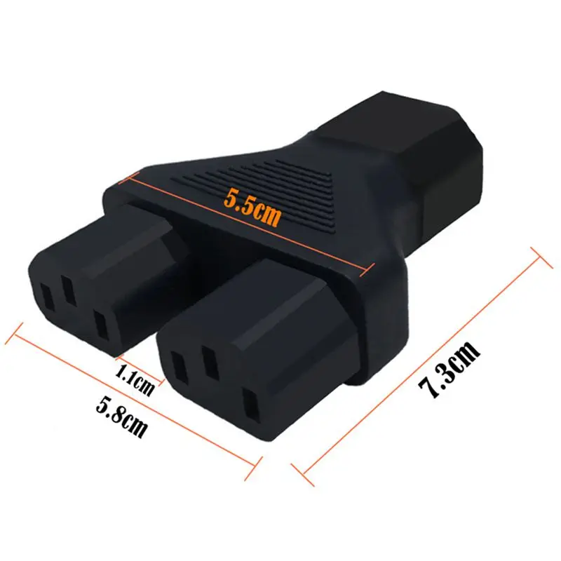 UPS IEC320-C14 Male to C13 Female Tee 1/2 Pin Type Conversion Plug PDU Server Plug 10A-15A/125V-250V/2500W