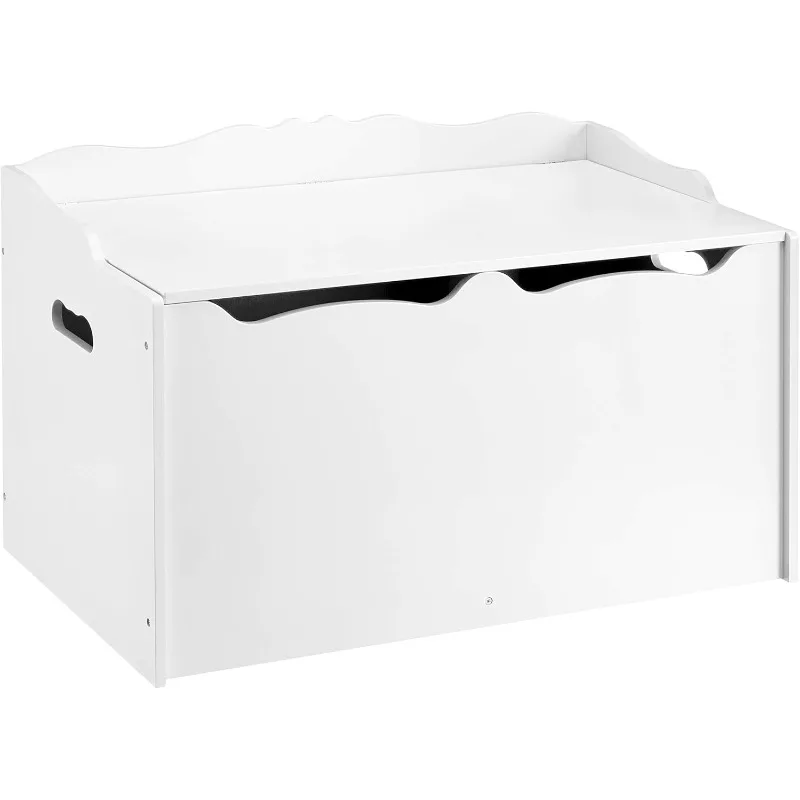 Kids Toy Box, Wooden Organizer Storage Chest,White, 30