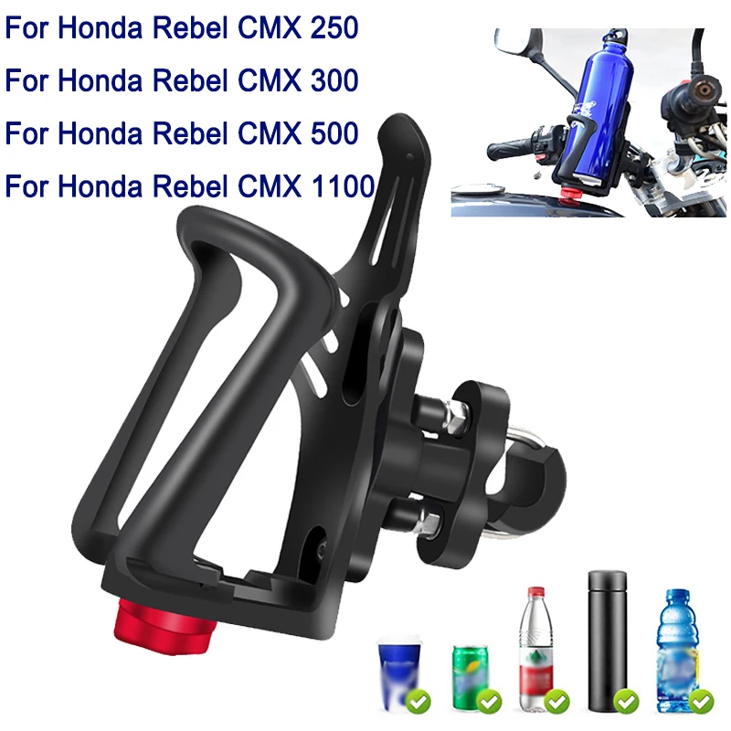 

For Honda Rebel CMX 250 300 500 1100 CMX500 CMX300 Accessories Beverage Water Bottle Cage Support Drink Cup Holder Stand Moto