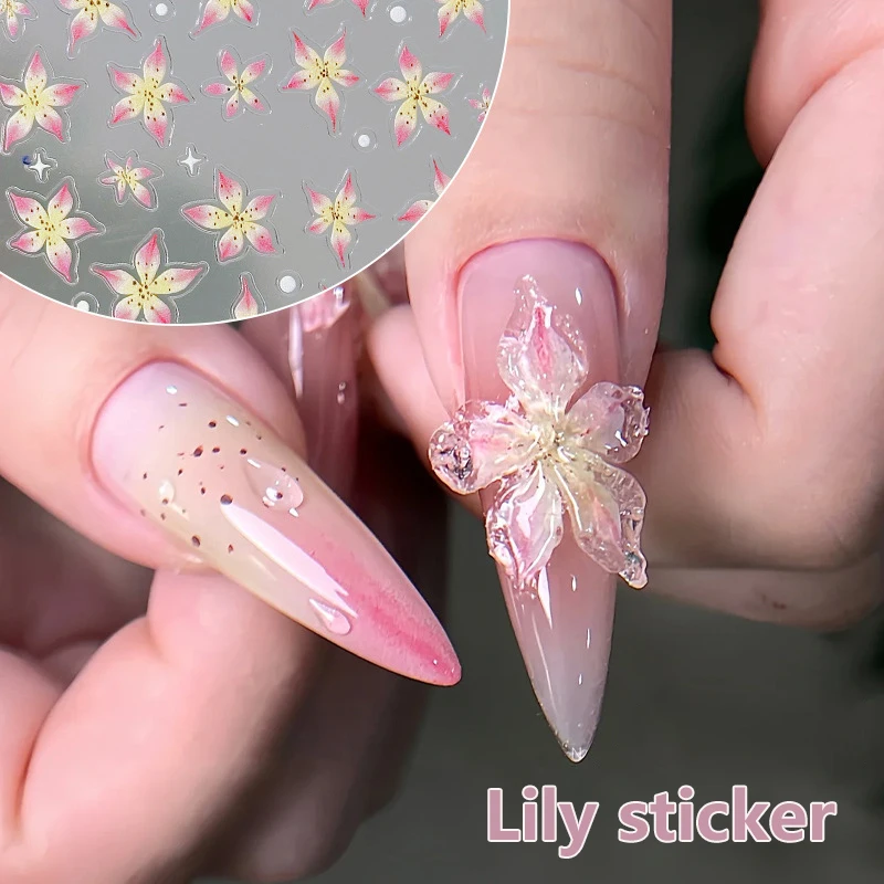 3D Nail Stickers Watercolor Nail Stickers Flower Nail Art Decals Beauty Flower Decoration For TIP NAIL Beauty