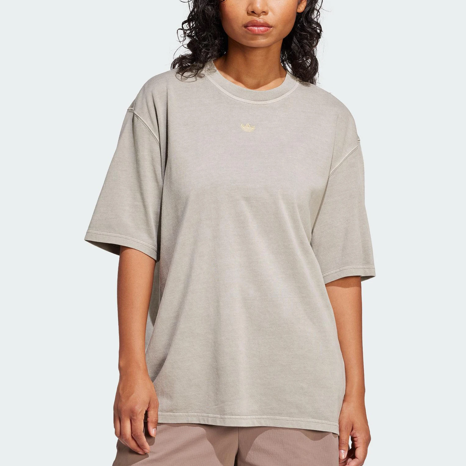 

Adidas Genuine Trefoil женская вязаная повседневная свободная дышащая футболка JI5730