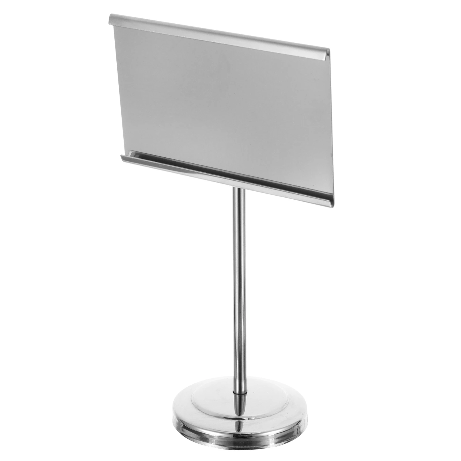 

Stainless Steel Business Card Holder Silver Reusable Wedding Party Decorations Menu Photo Table Number Sign Stand Holders Buffet