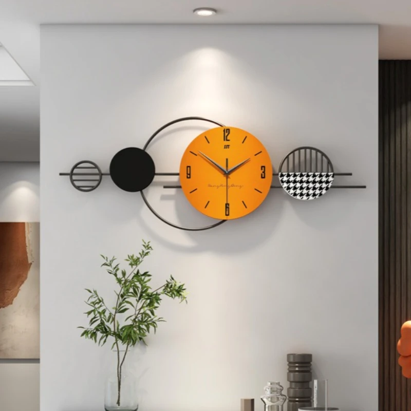 Luxury Metal Wall Clocks Art Decoration Large Living Room Wall Clock Modern Dining Clocks Aesthetic Silent Decorating Watch
