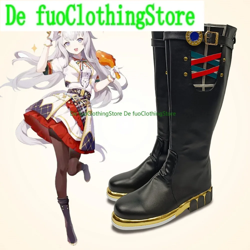 

DefuoClothing Uma Musume Oguri, кепка, обувь для косплея, сапоги с лошадью для девочек, аниме-игра, ролевой костюм на Хэллоуин, реквизит