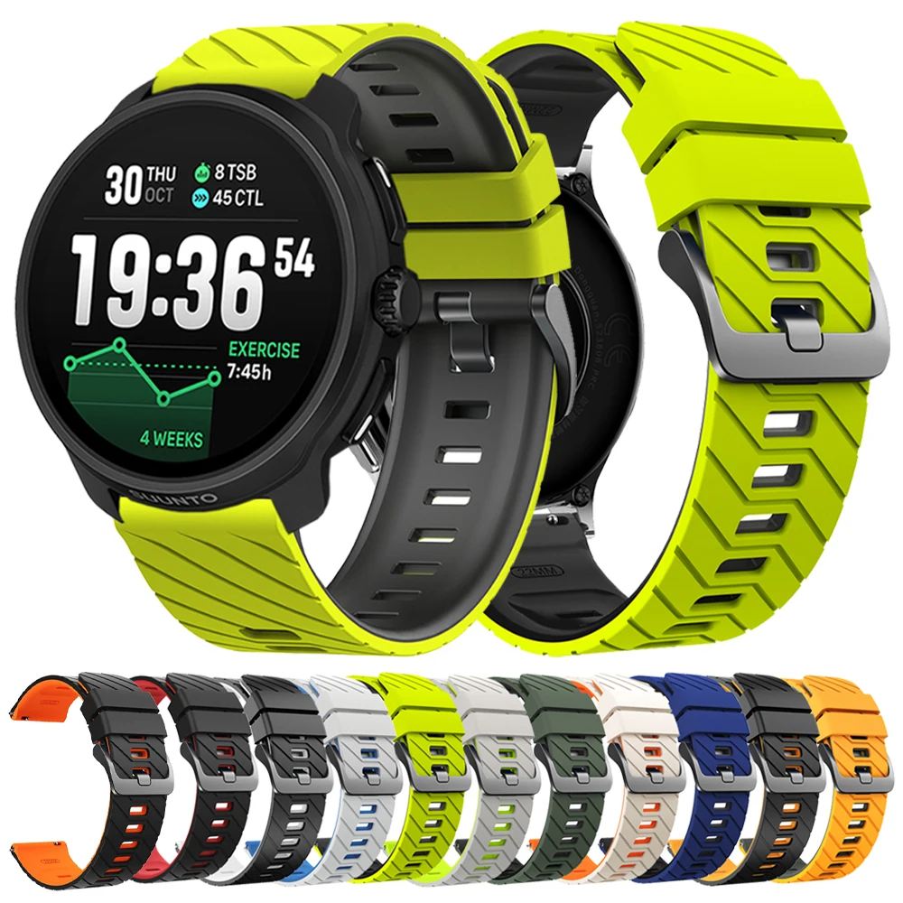 22mm Silicone WatchStrap For SUUNTO RUN/RACE 2 S/VERTICAL 2 Sport Band For SUUNTO 5 9 PEAK PRO OCEAN Replacement Bracelet Correa