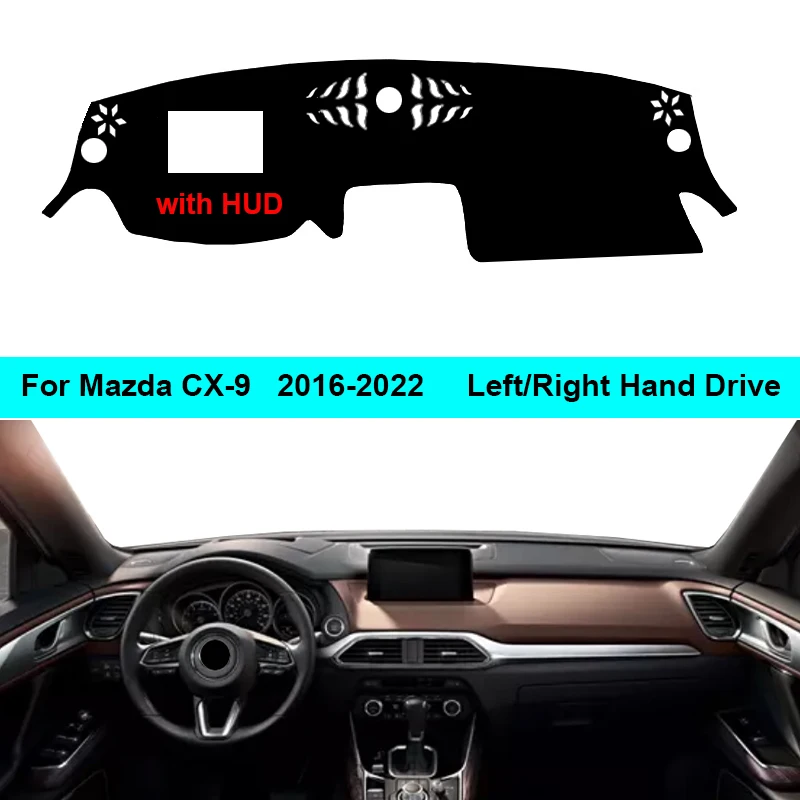 Car Inner Dashboard Cover For Mazda CX-9 2016 - 2022 LHD RHD Dash Mat Carpet Cape Cushion Styling Rug 2017 2018 2019 2020 2021