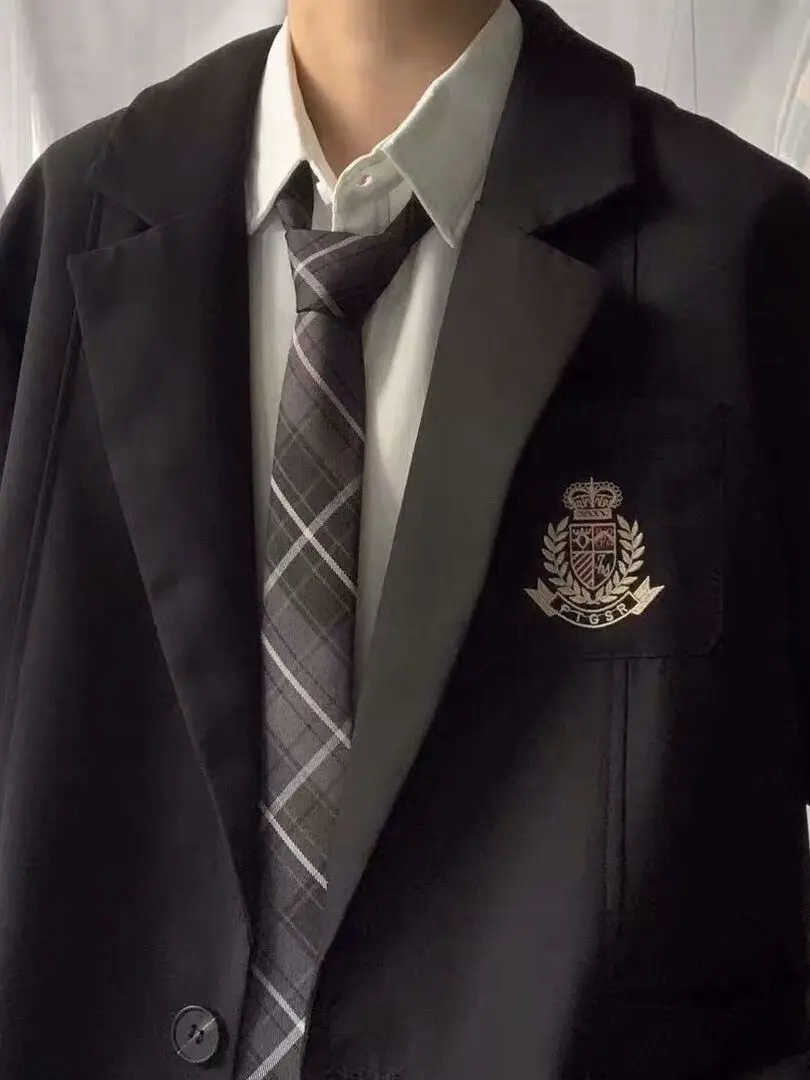 بدلة رجالية أصلية من Student orm Jaet بزرين مع ملابس خريفية من قماش البوليستر طويل غير رسمي من Bae #1