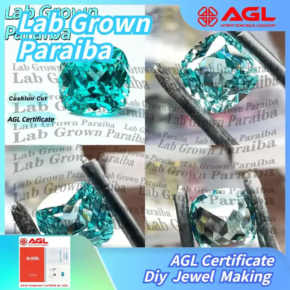 

Lab Grown Paraiba Gemstone for DIY Jewelry Making Cushion Cut Inlay Ring Necklace Bracelet Lab Created Paraiba Tourmaline for