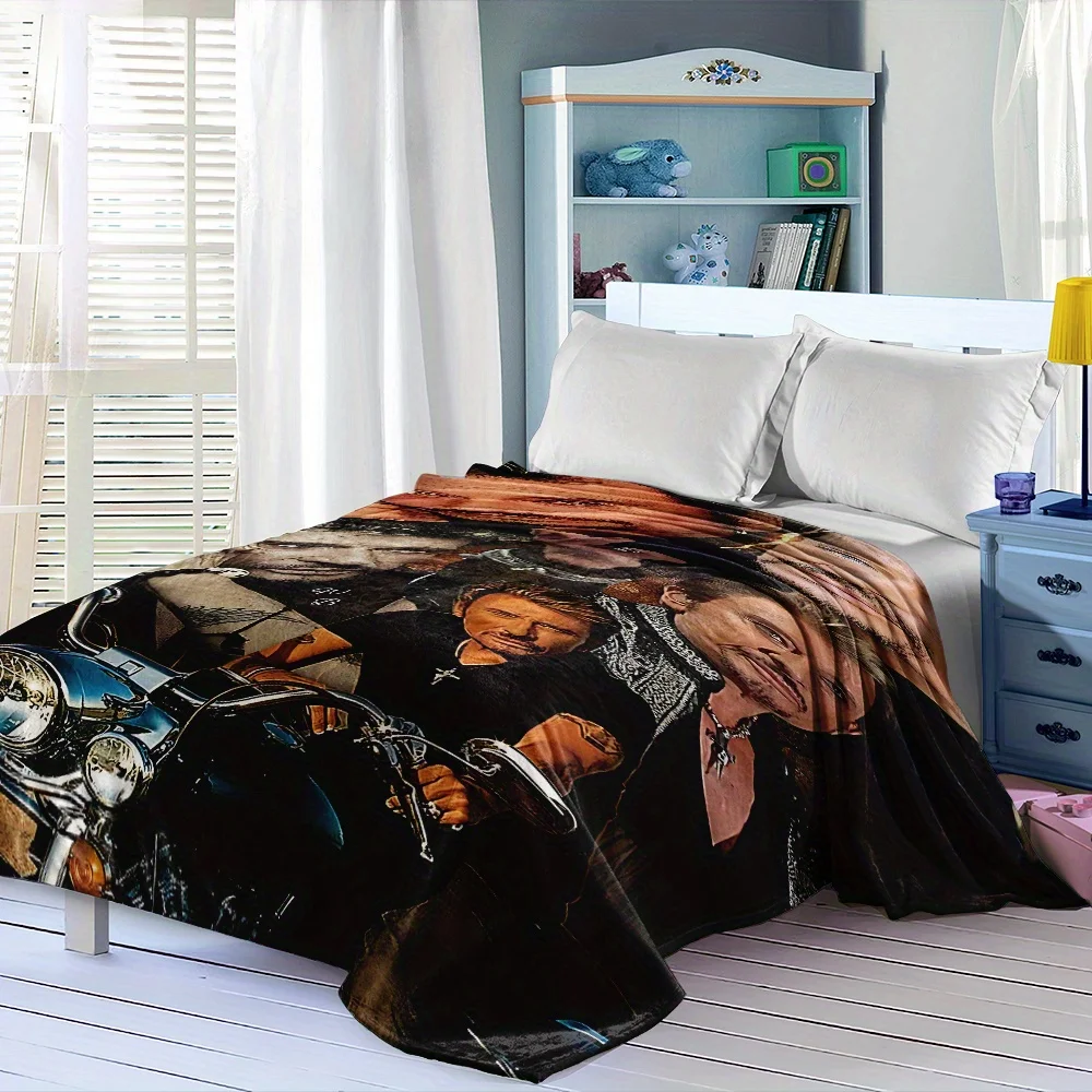 Customize A Stylish Flannel Blanket Featuring a Design Inspired by French Pop Rock Stars, Made of 230GSM Material. It'S Soft And