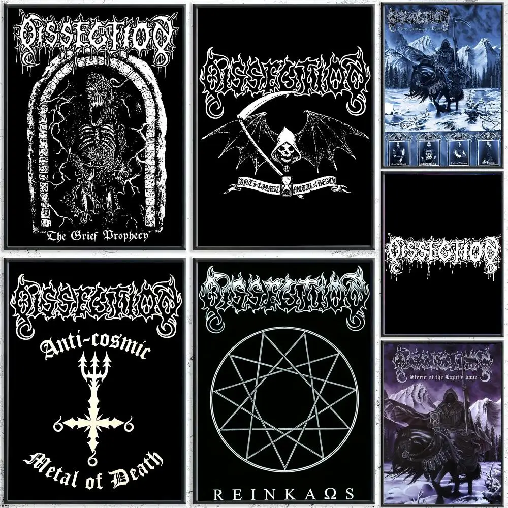 Metal Band D-Dissection  Poster Reteo Wall Art Aesthetic Room Decor Print Living Room Bedroom Home Decoration