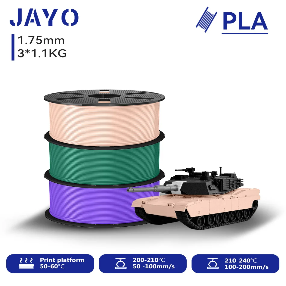 JAYO 3,3KG 3D PLA /PETG / PLA+ Druckerfilament 1,75mm Hochfestes & Ungiftiges 3D FDM Druckmaterial für 3D-Drucker & 3D-Stifte